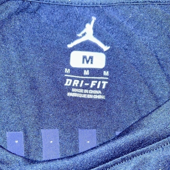Mens Nike Jordan Jump-man Dri-Fit Shirt UNC North Carolina Tar Heels Navy Blue - Picture 5 of 5
